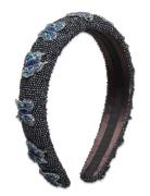 Adonia Midi Beaded Hairbrace Accessories Hair Accessories Hair Band Navy Becksöndergaard