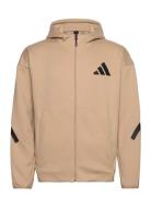 Z.n.e. Full Zip Sport Men Sport Clothing Sport Sweatshirts & Hoodies Sport Hoodies Beige Adidas Sportswear