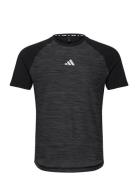 Adidas Gym+ Training 3-Stripes T-Shirt Sport Men Men Sports Clothes Sport Tops Sport T-Skjorte Grey Adidas Performance