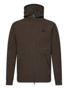 D4T Cold.rdy Full-Zip Hoodie Sport Men Sport Clothing Sport Sweatshirts & Hoodies Sport Hoodies Brown Adidas Performance