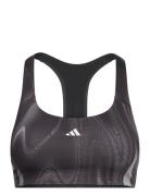 Powerimpact Training Medium Support 3 Stripes Bra Sport Women Sport Clothing Sport Bras - All Grey Adidas Performance