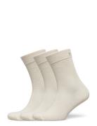 Core Ankle Rib Sock 3P Sport Women Sport Clothing Sport Socks Cream Björn Borg