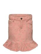 Skirt Aop Twill Dresses & Skirts Skirts Denim Skirts Pink Minymo