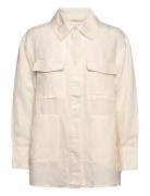 Rel Linen Blend Overshirt Tops Shirts Linen Shirts Cream GANT