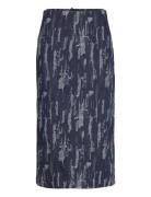 Ixorabbtanella Skirt Skirts Knee-length & Midi Skirts Navy Bruuns Bazaar