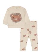 Set Sweatshirt Leggings Lion Sets Sets With Long-sleeved T-shirt Beige Lindex