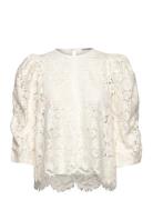 Lace Blouse Designers Blouses Short-sleeved Cream Stella Nova