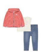 Levi's® Tee Hoodie And Jeans Set Sets Sets With Long-sleeved T-shirt Orange Levi's