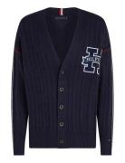 Rwb Contrast Cable Cardigan Tops Knitwear Cardigans Blue Tommy Hilfiger