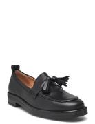 Shelly Tassel Shoes Flat Loafers Black Pavement