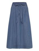 Belted Denim Midi Skirt Skirts Knee-length & Midi Skirts Blue Lauren Ralph Lauren