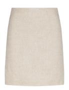 100% Linen Skirt Skirts Short Skirts Cream Mango