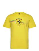 Ferrari Race Big Shield Tee Sport Men Men Sports Clothes Sport Tops Sport T-Skjorte Yellow PUMA Motorsport