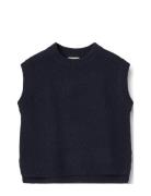 Knit Vest Cuba Tops Vests Navy Wheat