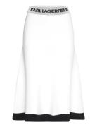 Flared Knit Skirt Skirts Knee-length & Midi Skirts White Karl Lagerfeld