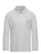 L/S Polo Shirt Tops T-shirts Polo Shirts Long-sleeved Polo Shirts Grey United Colors Of Benetton