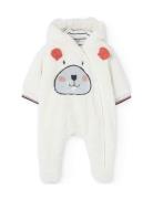 Play Suit Fur For Baby Hooded Outerwear Fleece Outerwear Fleece Coveralls White Boboli