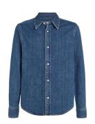 Slim Denim Shirt Tops Shirts Denim Shirts Blue Calvin Klein Jeans