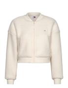 Tjw Teddy Zip Thru Tops Sweatshirts & Hoodies Fleeces & Midlayers White Tommy Jeans