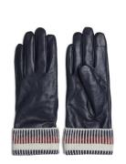 Leather Knit Gloves Accessories Gloves Finger Gloves Black Tommy Hilfiger