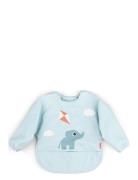 Sleeved Pocket Bib Playground Blue Baby & Maternity Baby Feeding Bibs Long Sleeve Bib Blue D By Deer