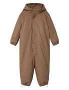 Nmfladry10 Rub Pad Snowsuit Aop Fo Lil Outerwear Coveralls Rainwear Coveralls Brown Lil'Atelier