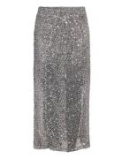 Nmpaila Hw Net Sequin Skirt Jrs Skirts Knee-length & Midi Skirts Silver NOISY MAY