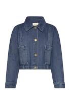 Jacket Denim Cropped Outerwear Jackets & Coats Denim & Corduroy Blue Creamie