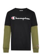 Long Sleeve T-Shirt Sport T-shirts Long-sleeved T-Skjorte Black Champion