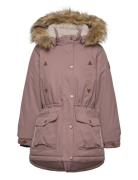 Twill Nylon Girl Parca Outerwear Snow-ski Clothing Snow-ski Jacket Pink Mikk-line