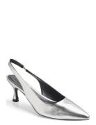 Pcnellie Pump Shoes Sling Backs Heeled Slingbacks Silver Pieces