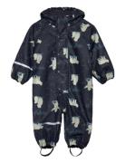 Rainwear Suit - Aop, W. Fleece Outerwear Coveralls Rainwear Coveralls Navy CeLaVi