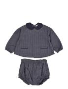 Check Baby Set Sets Sets With Long-sleeved T-shirt Navy Copenhagen Colors