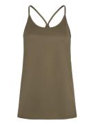 Women Sports Strap Top Sport Women Sport Clothing Sports Tops & T-shirts Sport Tank Tops Khaki Green ZEBDIA