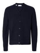 Slhcody Ls Knit Relaxed Cardigan Tops Knitwear Cardigans Navy Selected Homme