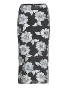 Flower Mesh Pencil Skirt Skirts Knee-length & Midi Skirts Black ROTATE Birger Christensen