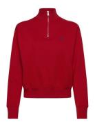 Fleece Quarter-Zip Tops Sweatshirts & Hoodies Sweatshirts Red Polo Ralph Lauren