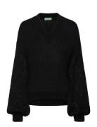 V Neck Sweater L/S Tops Knitwear Jumpers Black United Colors Of Benetton