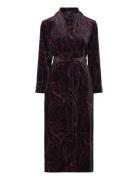 Lrl L/S Shawl Collar Long Robe Morgenkåbe Burgundy Lauren Ralph Lauren Homewear