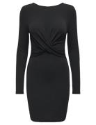 Onlqueen L/S Glitter Twist Dress Jrs Knælang Kjole Black ONLY