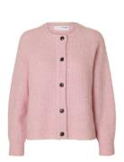 Slflulu Ls Knit Short Cardigan Noos Tops Knitwear Cardigans Pink Selected Femme