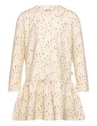 Dress L/S Gather Printed Dresses & Skirts Dresses Casual Dresses Long-sleeved Casual Dresses Beige Petit Piao