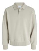 Jjebradley Sweat Polo Styd Aw24 Ln Tops Knitwear Long Sleeve Knitted Polos Beige Jack & J S