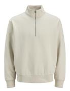 Jjeurban Edge Sweat Half Zip Stydaw24 Ln Tops Sweatshirts & Hoodies Sweatshirts Cream Jack & J S