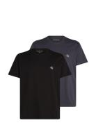 2 Pack Monologo T-Shirt Tops T-Kortærmet Skjorte Black Calvin Klein Jeans