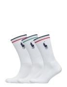 Big Pony Athletic Crew Sock 3-Pack Underwear Socks Regular Socks White Polo Ralph Lauren