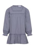 Embroidered Cotton Dress Dresses & Skirts Dresses Casual Dresses Long-sleeved Casual Dresses Blue Mango