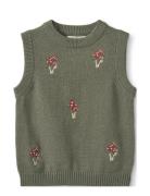 Benna Mushroom Vest Tops Vests Green Fliink