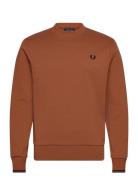 Crew Neck Sweatshirt Tops Sweatshirts & Hoodies Sweatshirts Brown Fred Perry