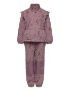 Thermal+ Frill Set Aop Outerwear Thermo Outerwear Thermo Sets Purple Mikk-line